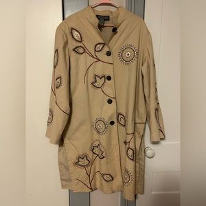 Indigo Moon Vtg floral embroidered/stitched Jacket Size 1x